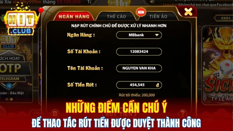 Những điểm cần chú ý để thao tác rút tiền được duyệt thành công